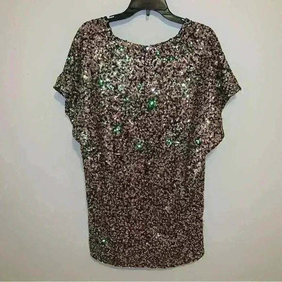 By Together Sparkle All Over Sequin V Neck Mini Dress Festive Party Size Small - Picture 9 of 12
